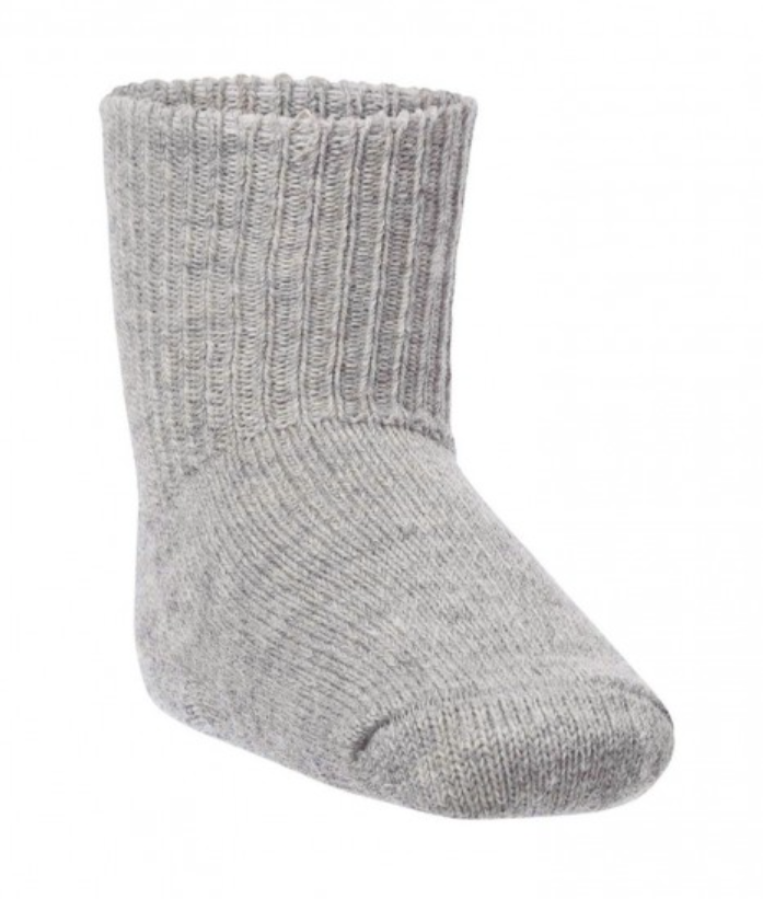 Baby Socken grau mit 60% Baby Alpaka Größe 15-17