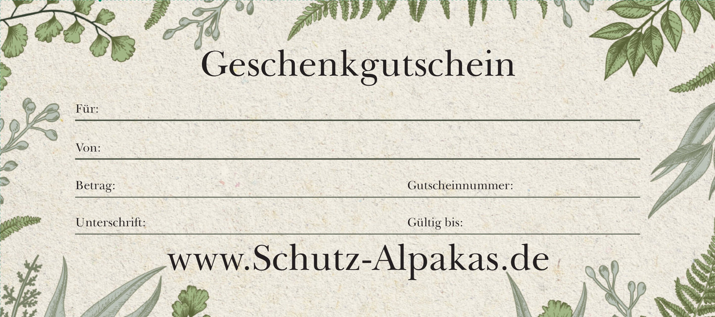 Gutschein für Alpaka - Aktivitäten vor Ort