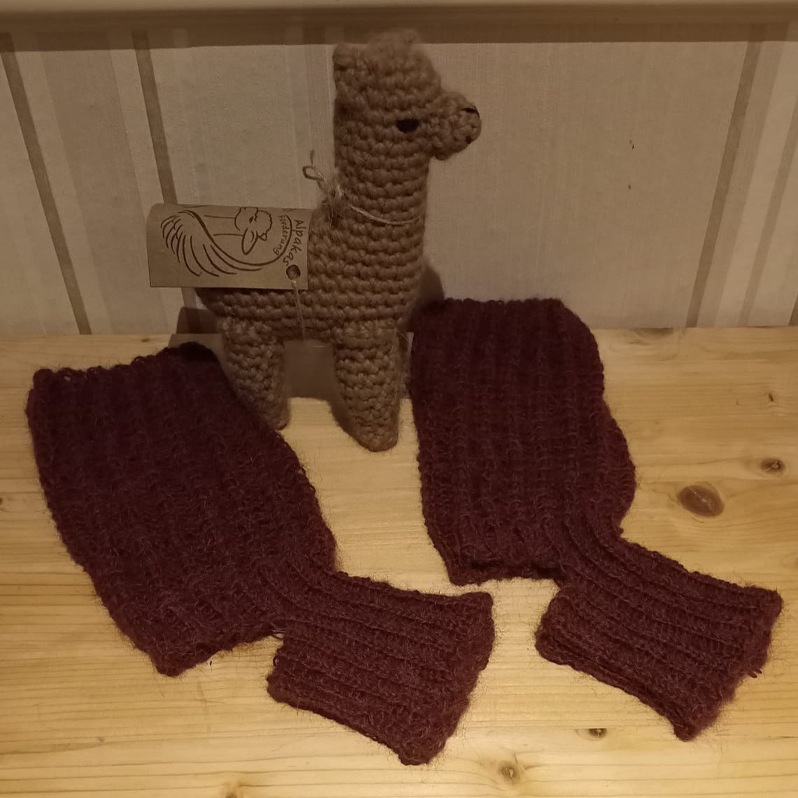 Joga-Socken rot handgestrickt