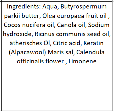 Alpaka Keratin Seife "Ringelblume"