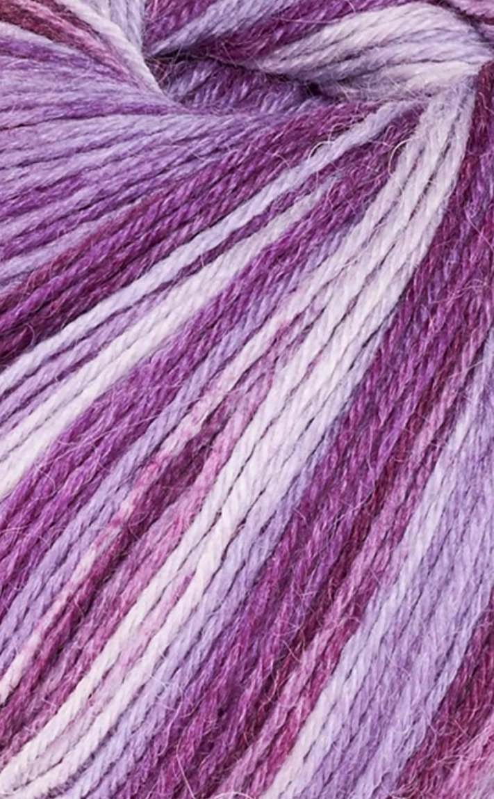 50g Sockenwolle Flieder 50% Wolle 30% Alpaka 20% Nylon (200m/100g)