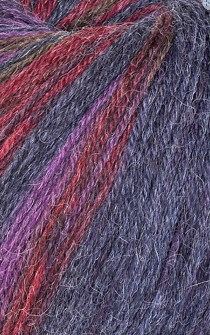 50g Sockenwolle Pflaume 50% Wolle 30% Alpaka 20% Nylon (200m/100g)