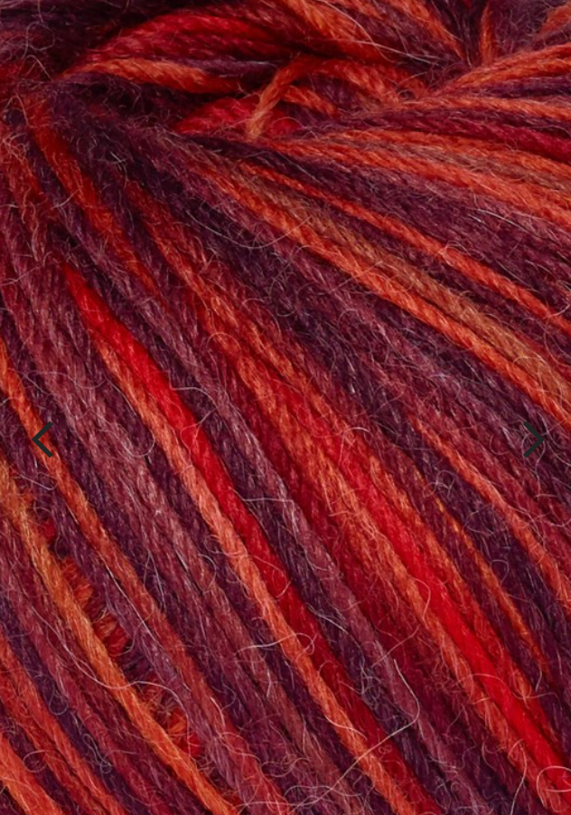 50g Sockenwolle rot 60% Wolle 20% Alpaka 20% Nylon (200m/100g)