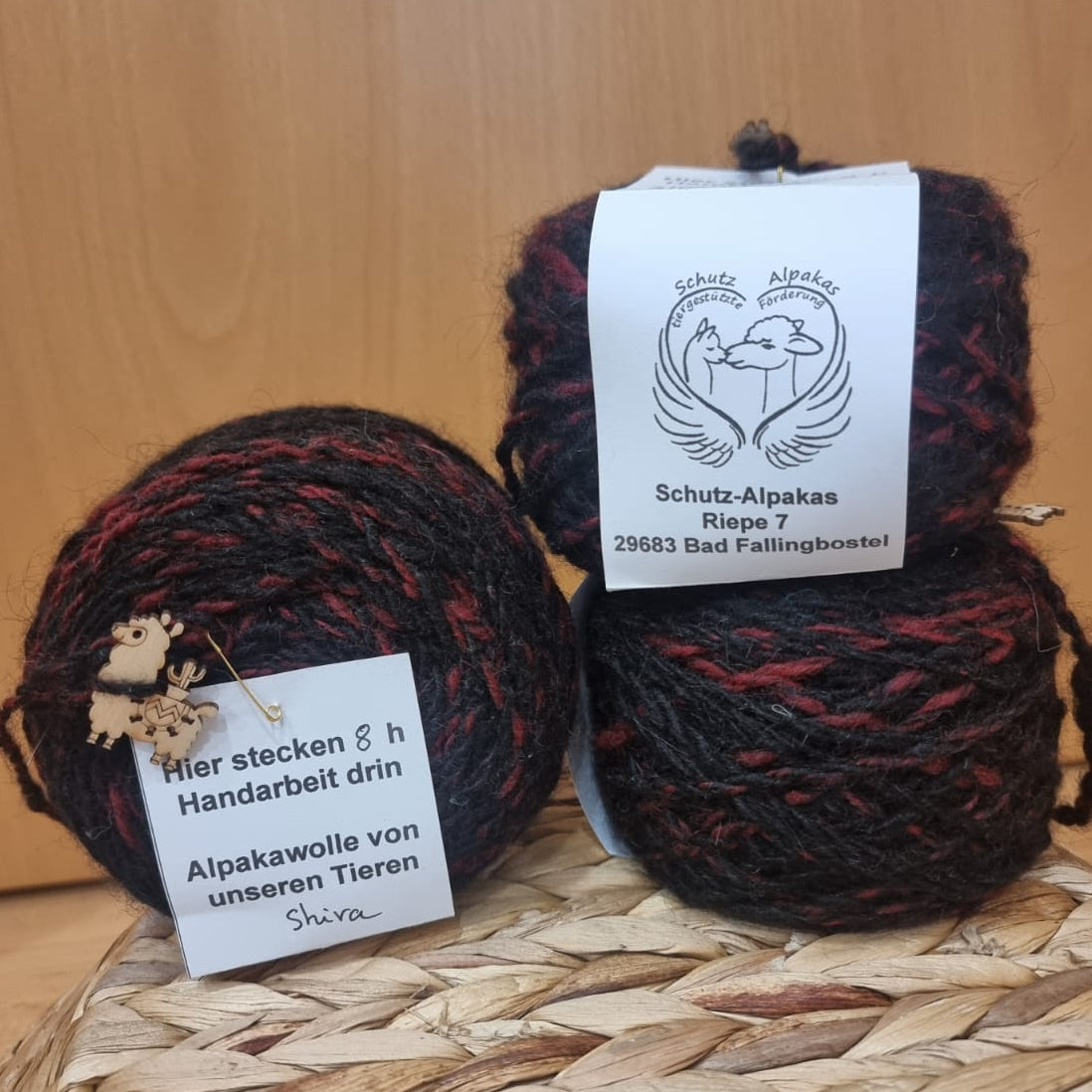 Shivas Vlies - Handversponnen: 80% Alpaka 20% Wolle Garn (80m/100g)