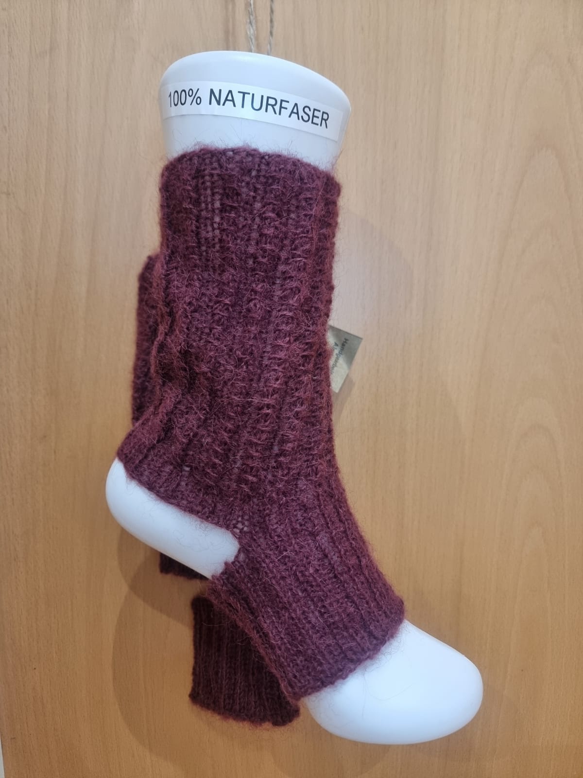 Joga-Socken 100% Alpaka weinrot Einheitsgröße (Einzelstück)
