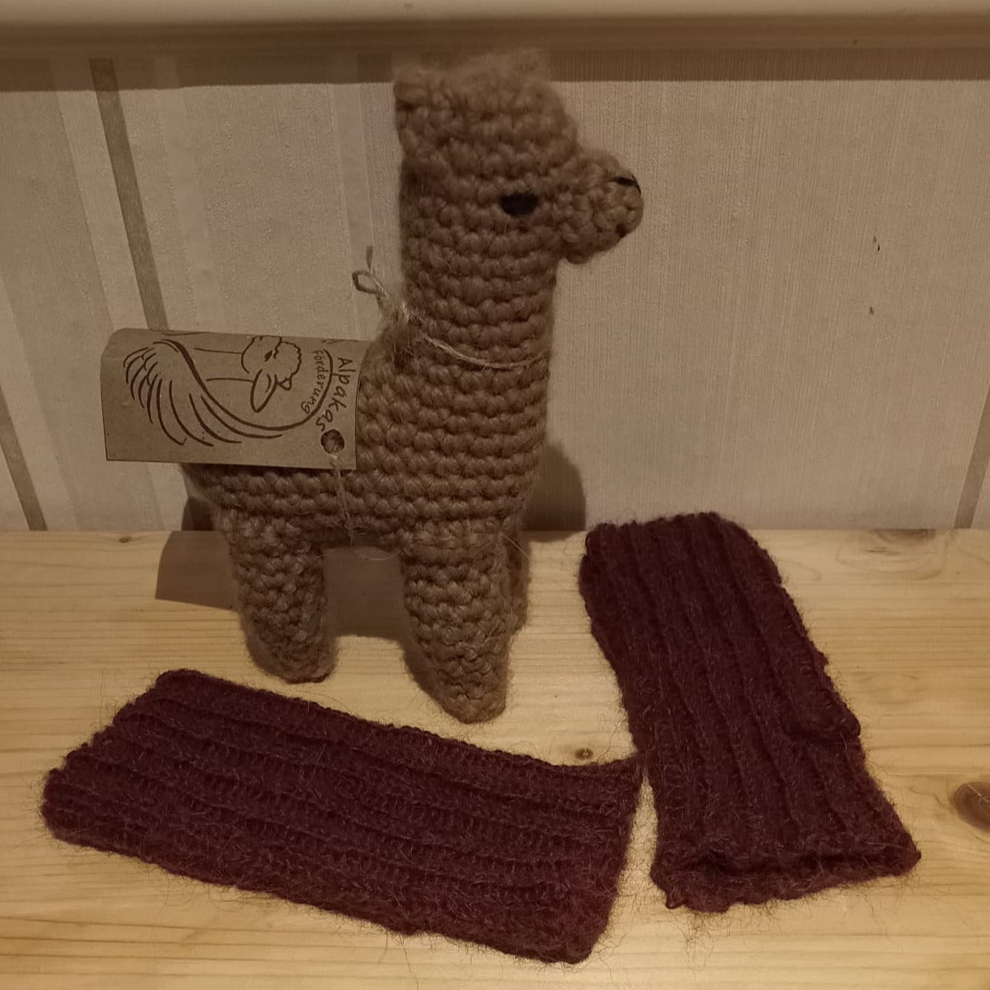 Pulswärmer rot handgestrickt