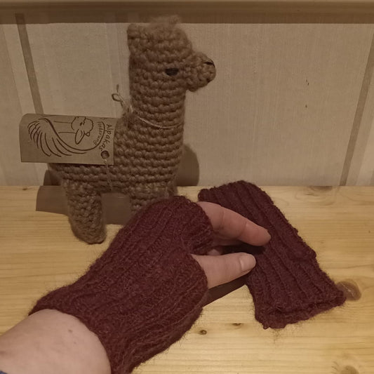 Pulswärmer rot handgestrickt