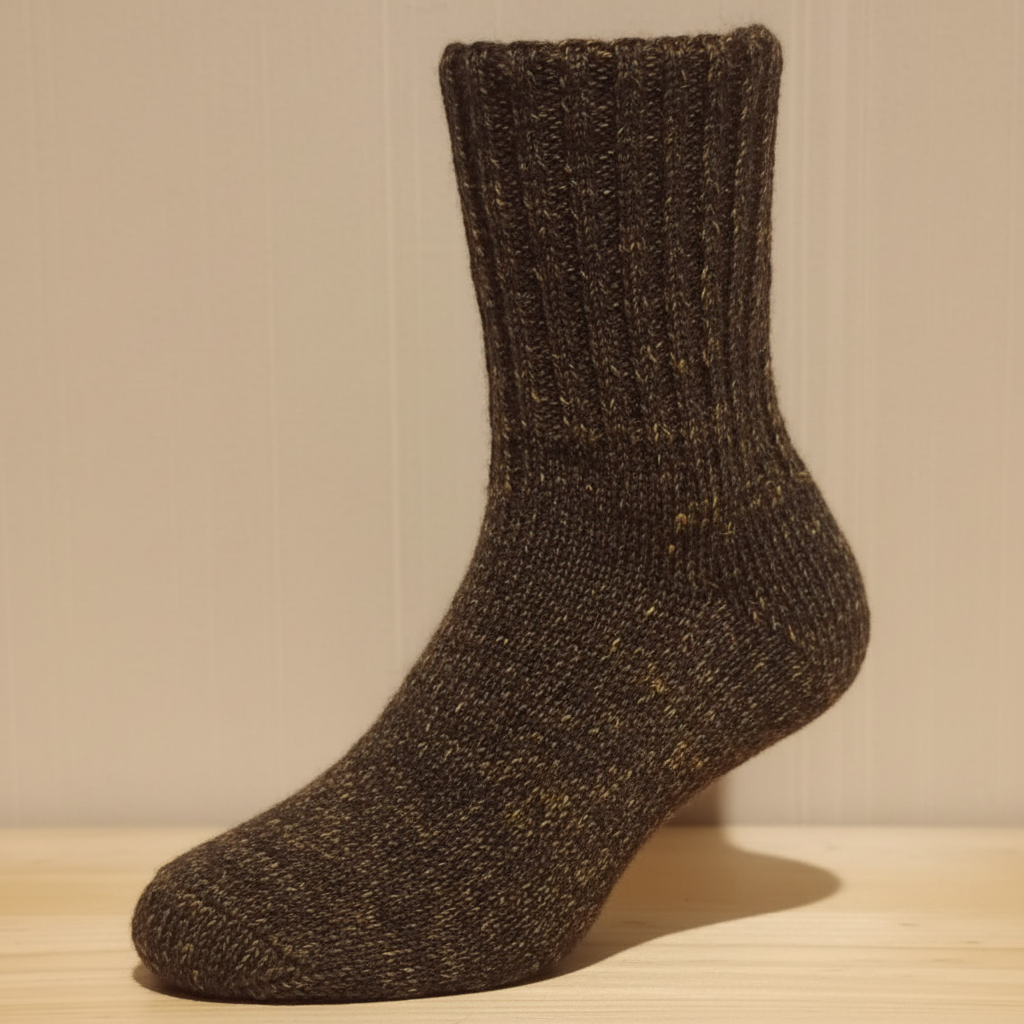 Alpakawolle handgesponnen braun/gold --> Sockenwolle