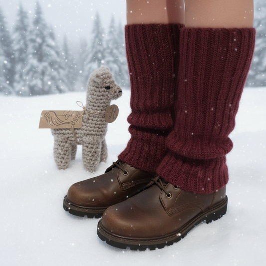 Stulpen rot handgestrickt